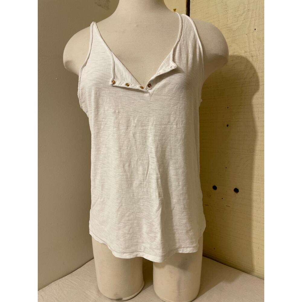 Nation LTD‎ Women's Size Large Cotton Henley Tank Top White